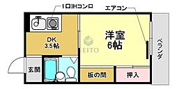 ルミナスコート 1DKの間取図画像