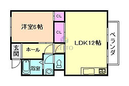 東町ビル 1LDKの間取図画像