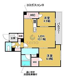 シャーメゾン ペイ ドゥ レーヴ 2LDKの間取図画像