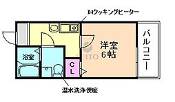 エフグレイス豊中南 1Kの間取図画像