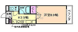 メゾンセルクル 1Kの間取図画像