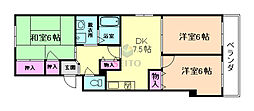 グランディール曽根 3DKの間取図画像