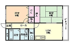 ラフィーネ井上 2LDKの間取図画像