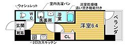 アーバンパーク御幣島 1Kの間取図画像