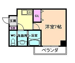 フェアリーコート歌島橋 1Kの間取図画像