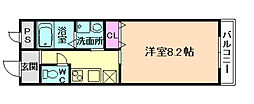 Regalo野里 1Kの間取図画像