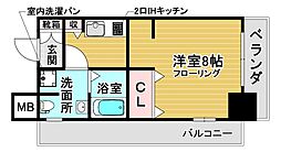 CASSIA塚本 1Kの間取図画像