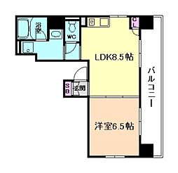 ファーストレジデンス大阪 1DKの間取図画像