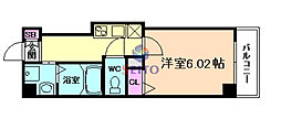 Kalmia北梅田 1Kの間取図画像