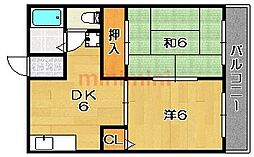 コーポバロール 2DKの間取図画像