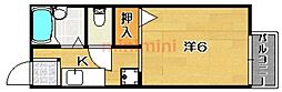 トリム南茨木3号館 1Kの間取図画像