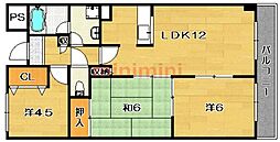 アンフィニィ・真砂 3LDKの間取図画像