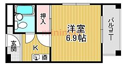 清和コーポ 1Kの間取図画像