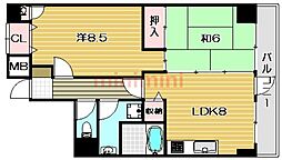 サンエイビル 2LDKの間取図画像