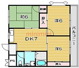 リィブチャシャトウ 3DKの間取図画像