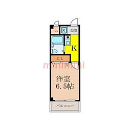 ラポール吹田 1Kの間取図画像