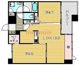 URBANEX高槻芥川 2LDKの間取図画像
