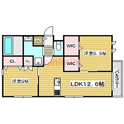 イーサンフィールド 2LDKの間取図画像