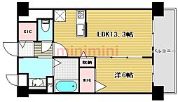クレアコート元町 1LDKの間取図画像