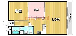 第2マンション南茨木 1LDKの間取図画像