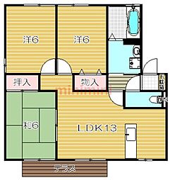 ガーデンビレッジB 3LDKの間取図画像