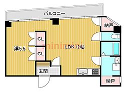 U・Iビル 1LDKの間取図画像