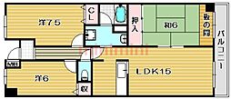 グランドプラス西真上 3LDKの間取図画像