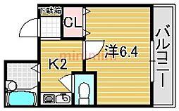 CASARAPPORTI 1Kの間取図画像