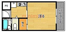 光栄ハイツ 1Kの間取図画像