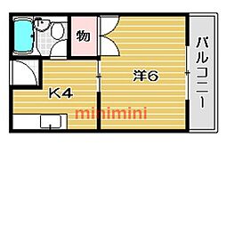ピット・イン・稲葉 1Kの間取図画像