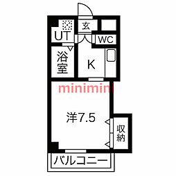 MOREMAISON 1Kの間取図画像