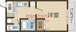 CalmWest 1DKの間取図画像