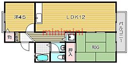 グレースハイム・A 2LDKの間取図画像