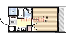 土室マンション 1Kの間取図画像
