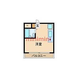 ユキハウス泉町 ワンルームの間取図画像