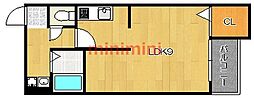 山崎第一マンション ワンルームの間取図画像