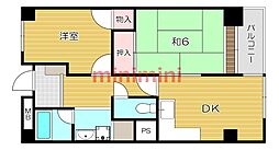 メゾン茨木西駅前 2DKの間取図画像