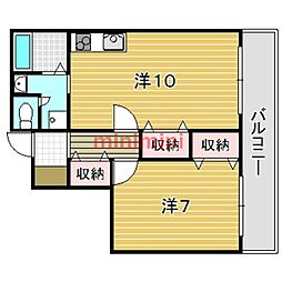ハイツ三井 1LDKの間取図画像