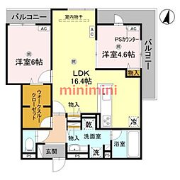 D-residence古曽部町 2LDKの間取図画像