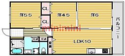 マンション南茨木 3LDKの間取図画像