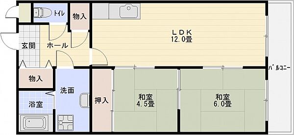 柏原ファミリーハイツ 302号室｜大阪府柏原市今町１丁目(賃貸マンション2LDK・3階・55.00㎡)の写真 その2