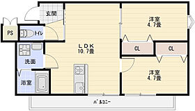 M・Celest柏原今町  ｜ 大阪府柏原市今町２丁目（賃貸アパート2LDK・1階・44.34㎡） その2