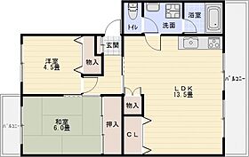 本町八幸ハイツ 205号室 ｜ 大阪府柏原市国分本町２丁目6-27（賃貸マンション2LDK・2階・57.00㎡） その2