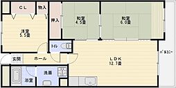 シャトー・アルベール 3LDKの間取図画像