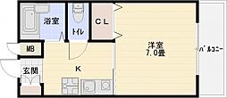 サニーハイム 1Kの間取図画像