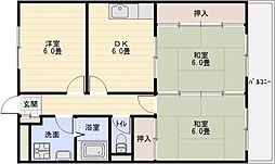 八幸ハイツ 3DKの間取図画像
