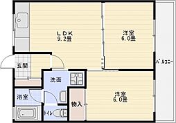 和田マンション 2LDKの間取図画像