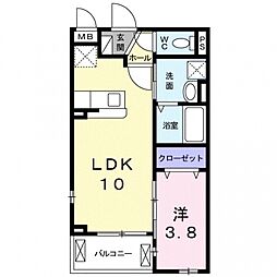 メゾンオーブ 1LDKの間取図画像