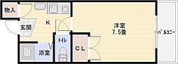 ハイツプレザント 1Kの間取図画像