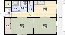 カパルア 2DKの間取図画像